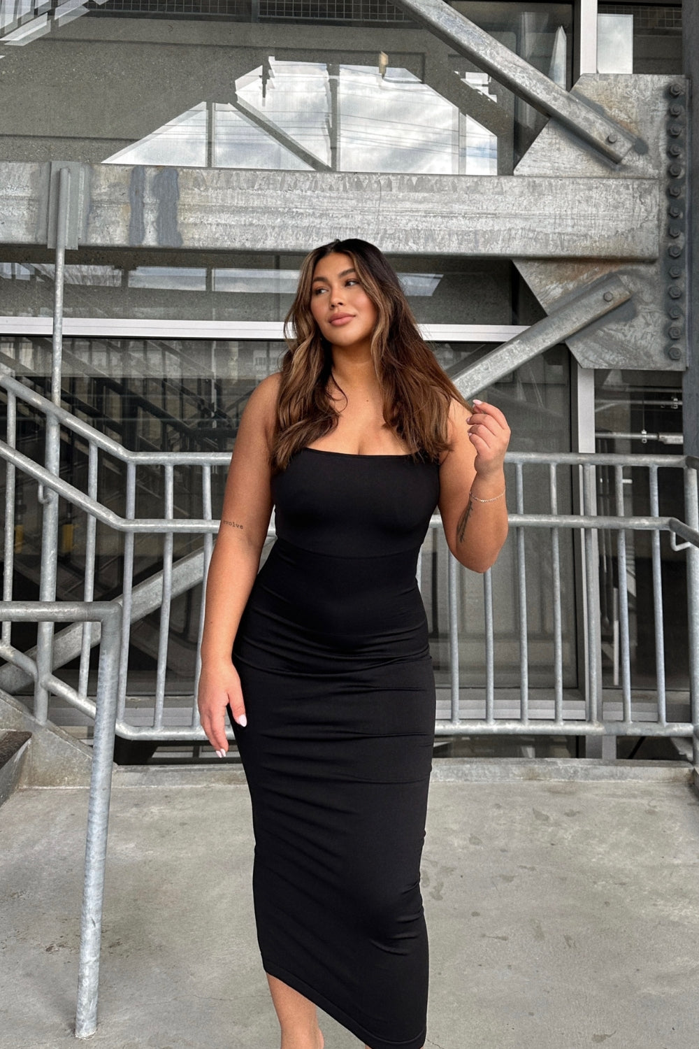 Sculpt Contour Midi Dress - Black | Sculpting, Midi Short Sculpt