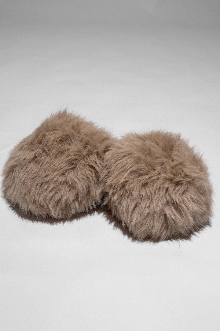 Off Duty Fluffy Slipper - Khaki