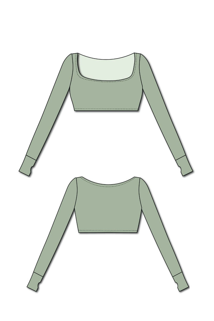 Melrose Crop L/S - Matcha Cream