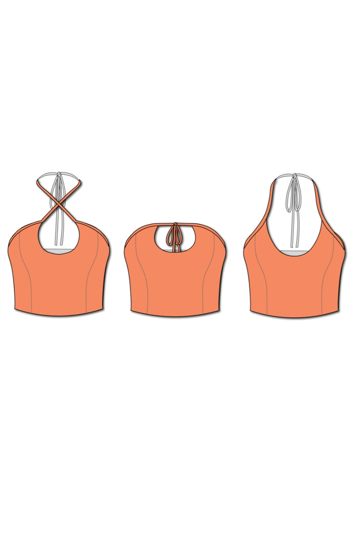 Kristi Convertible Top - Electric Orange