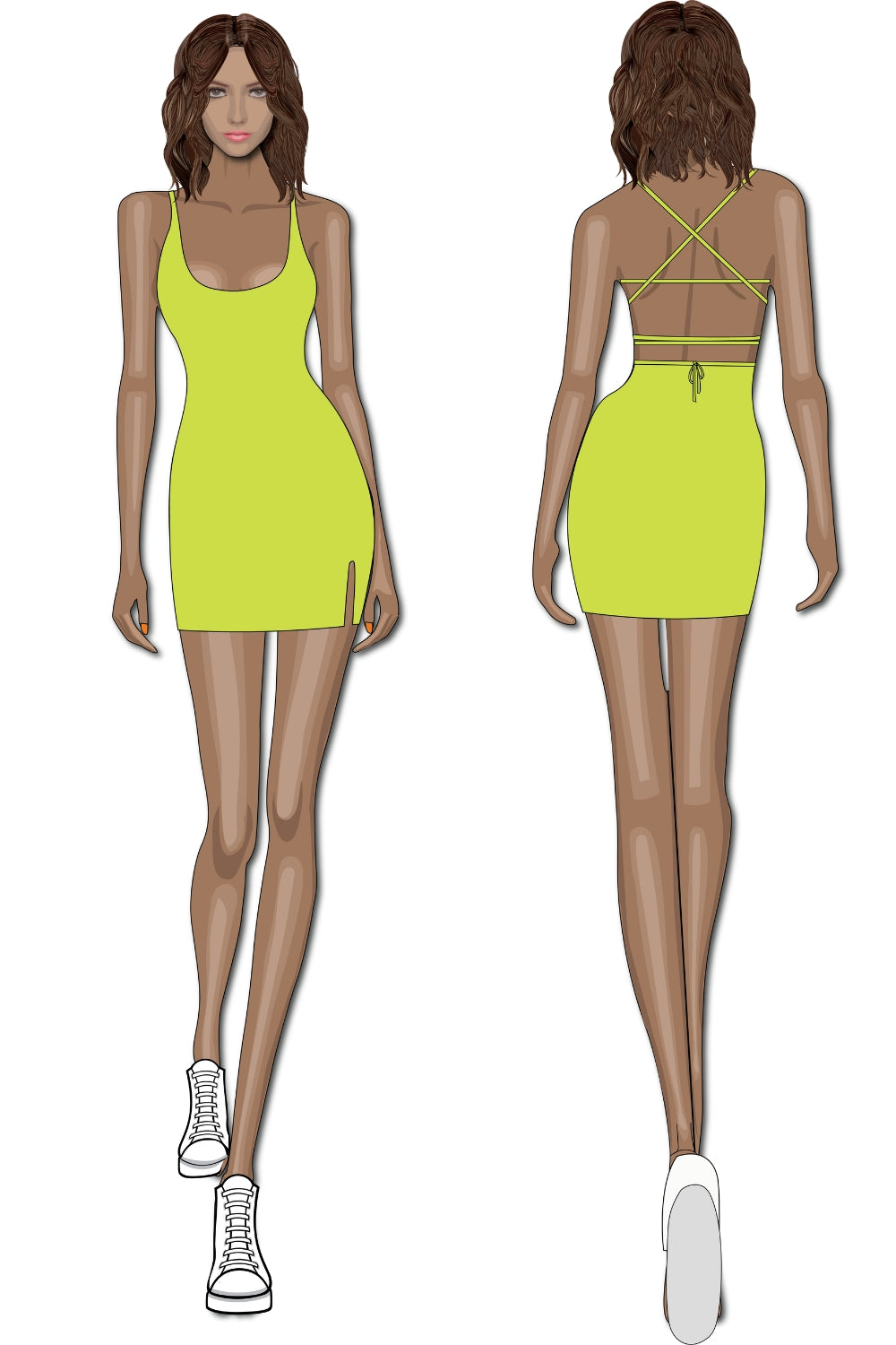 Tiburon Tennis Dress - Electric Green