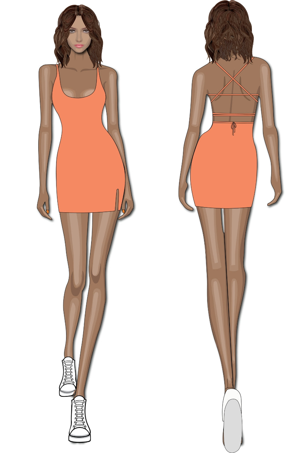 Tiburon Tennis Dress - Electric Orange