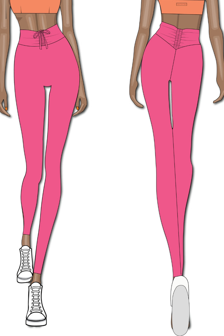 Ruched Icon Legging - Electric Pink