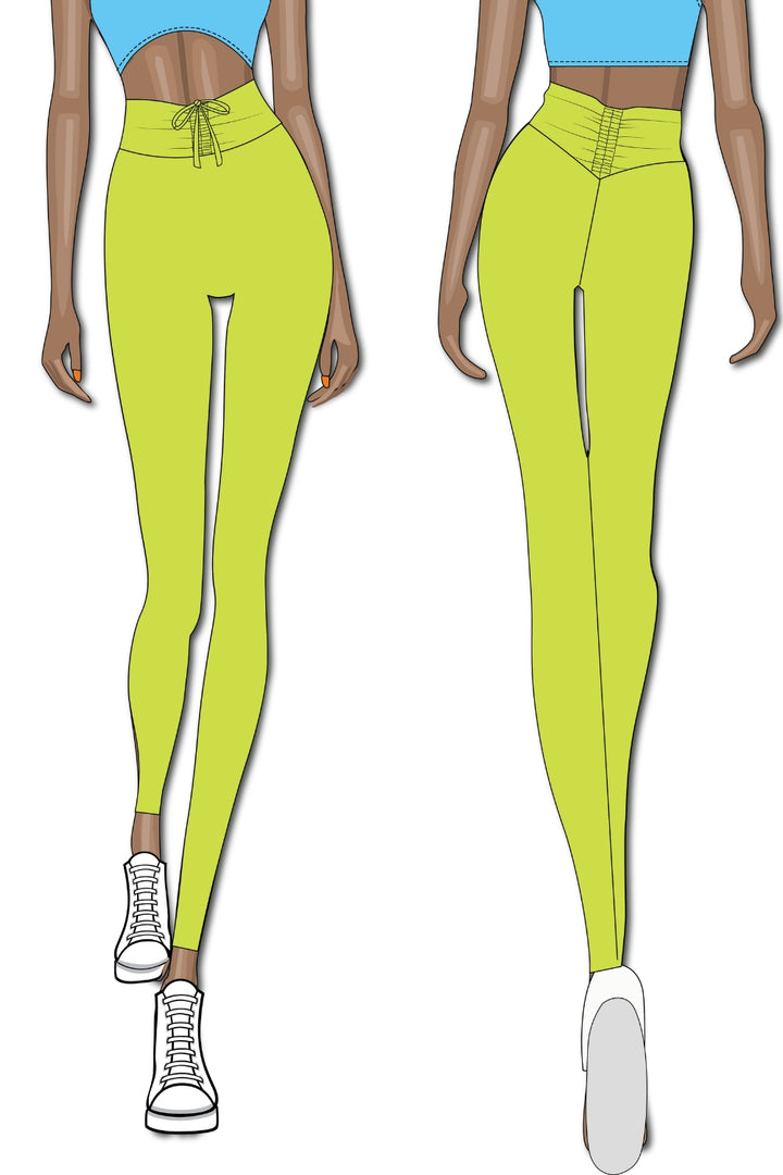 Ruched Icon Legging - Electric Green
