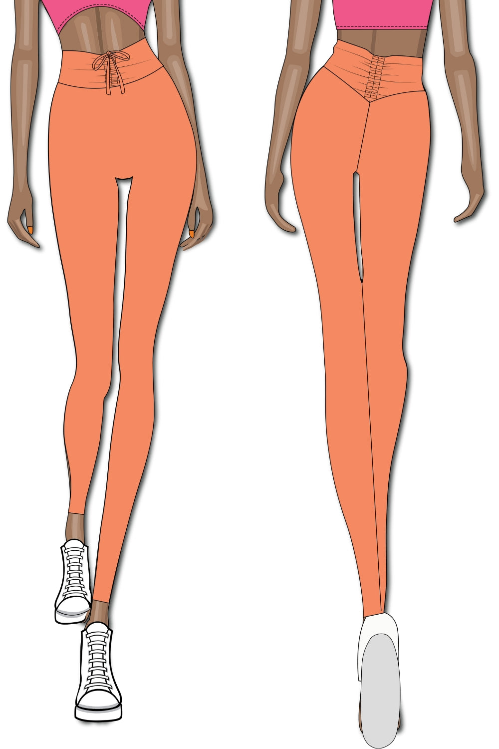 Ruched Icon Legging - Electric Orange