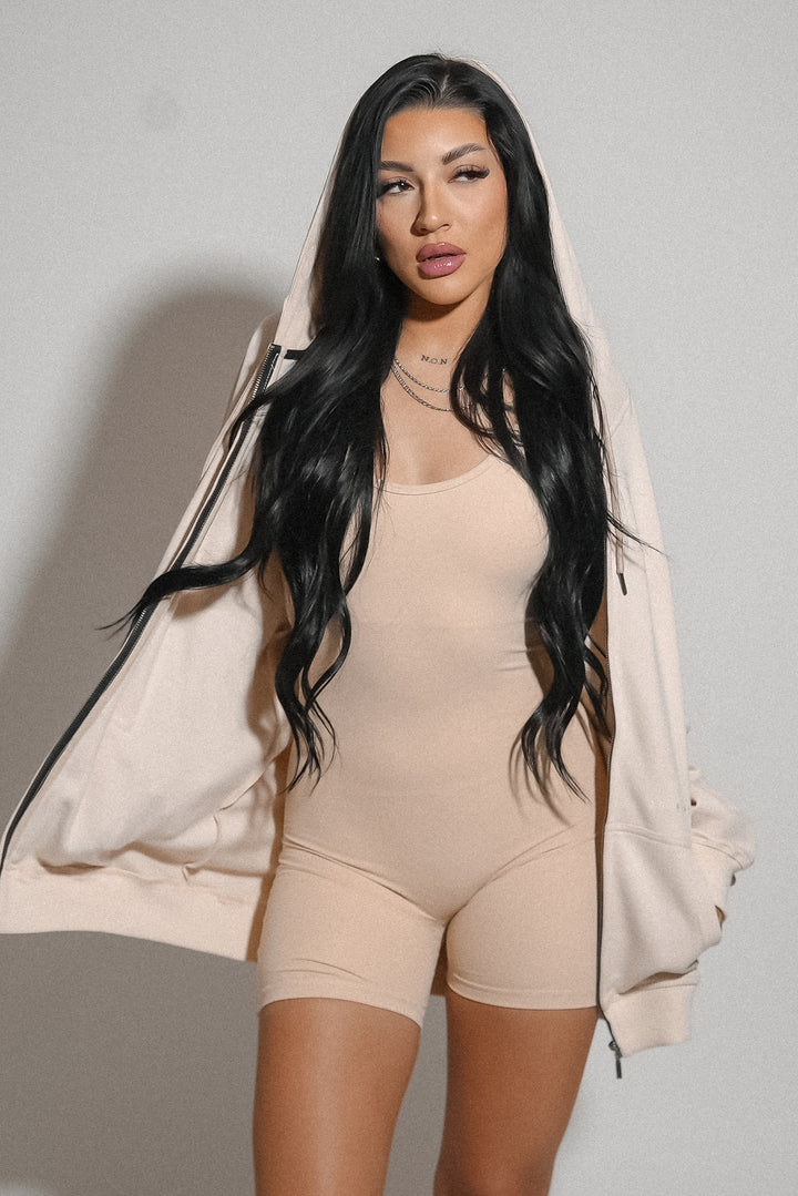 Oversized Zip-up Hoodie - Dew