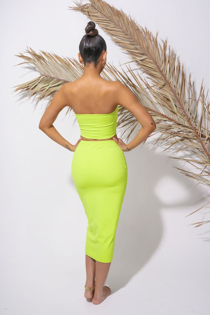 Bandeau Crop Top - Acid Lime