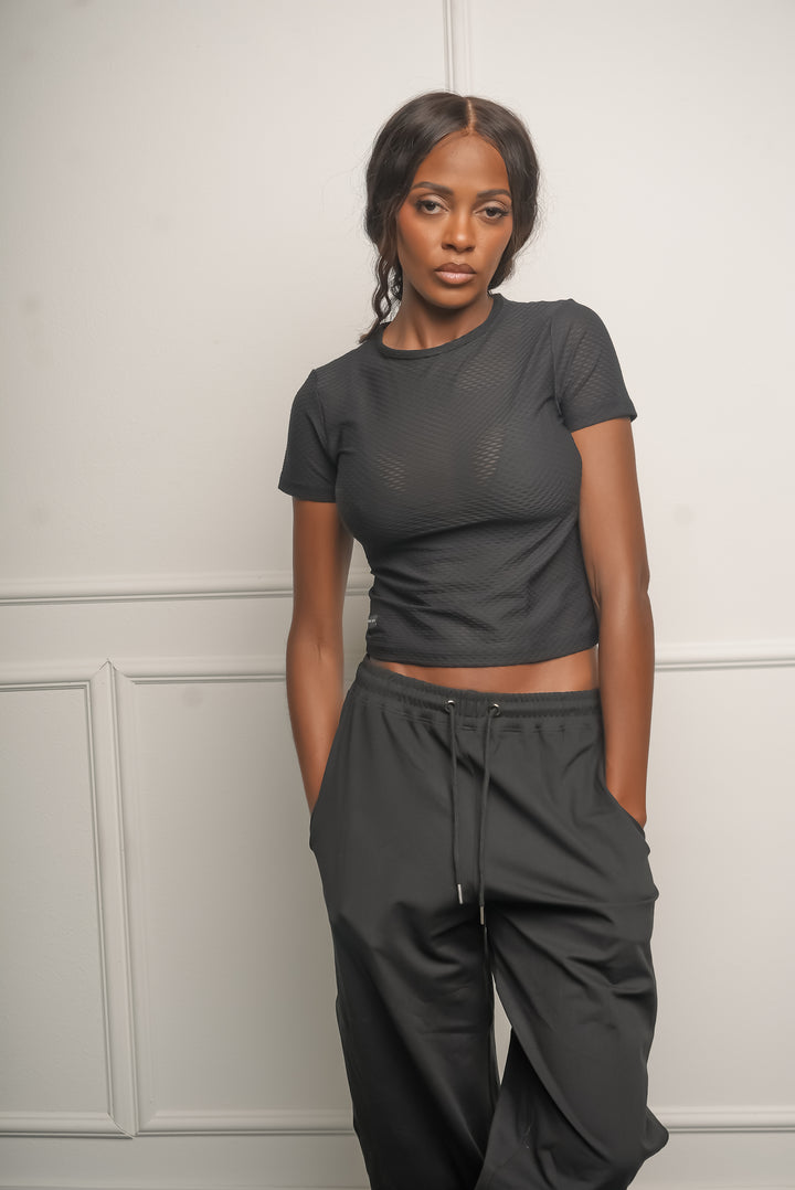 Melissa Mesh Tee - Black