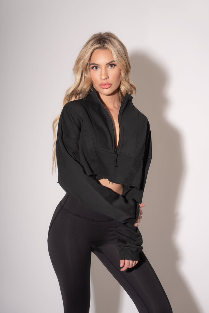 Sausalito Half-Zip -Terry Black