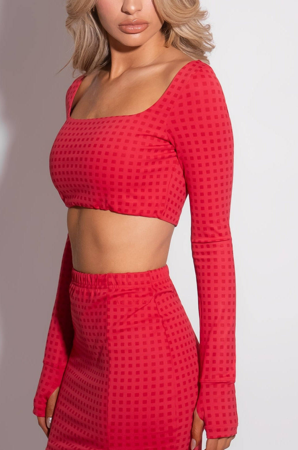 Melrose Long Sleeve Cop Top - Gingham