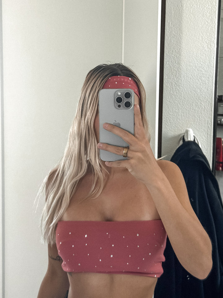 Bandeau Crop Top - Rose Gem
