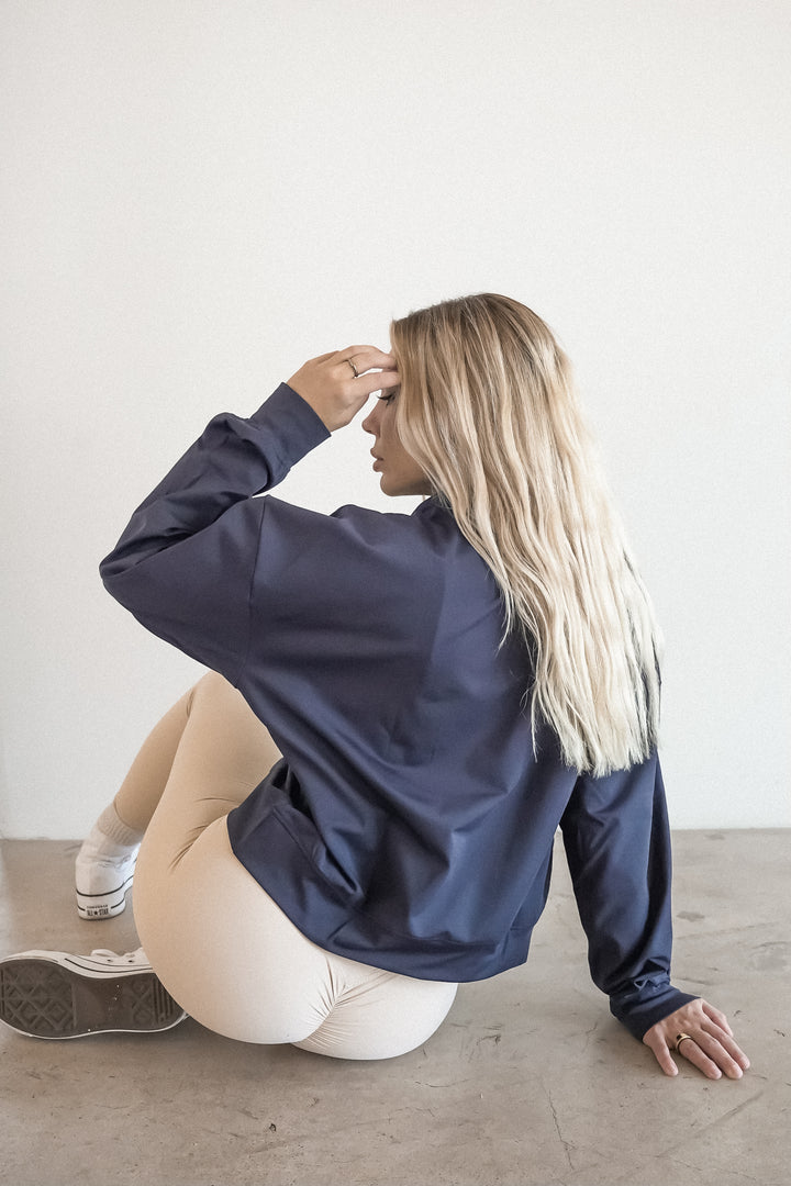 Oversized Varsity Polo - Nightfall