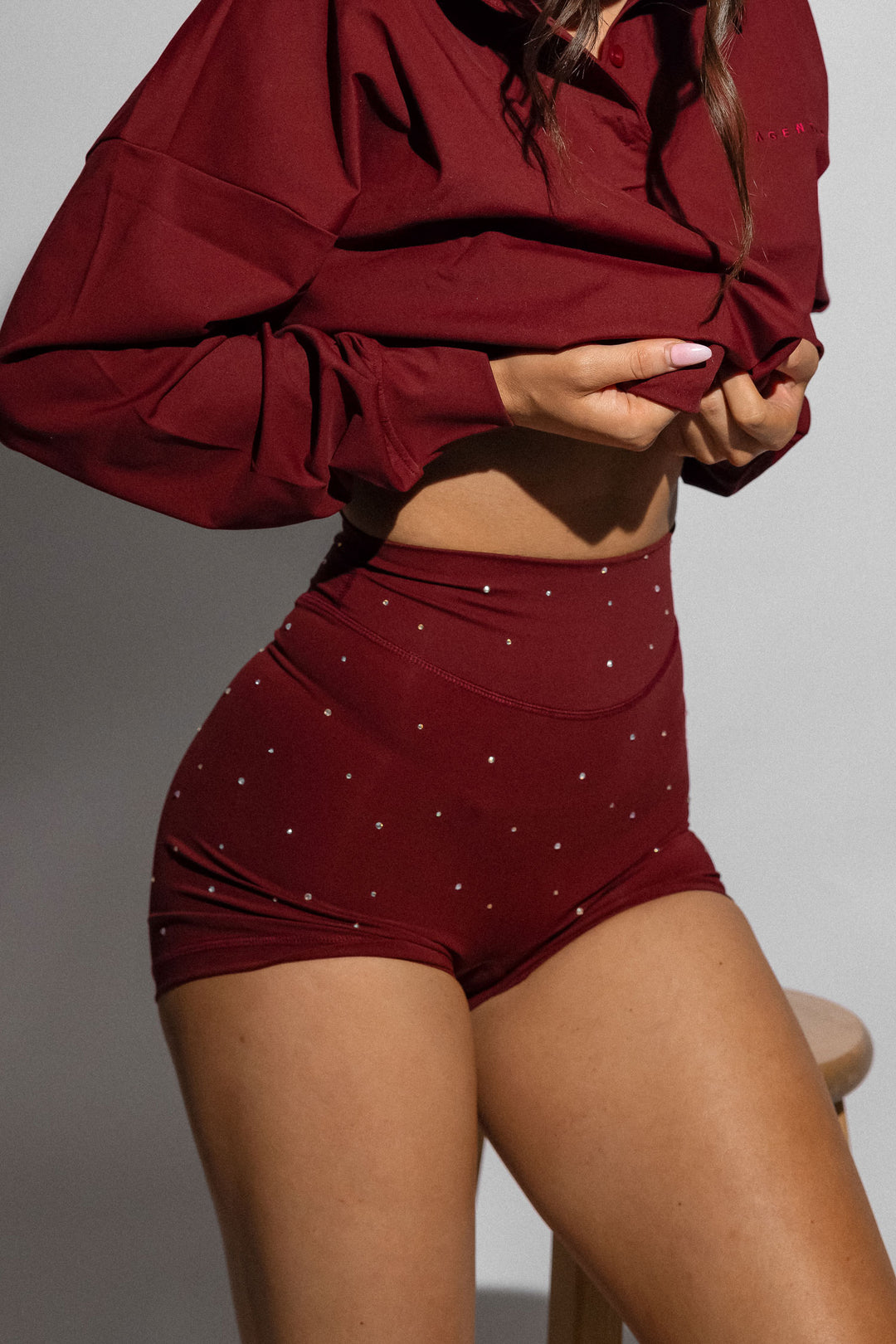Oversized Varsity Polo - Burgundy