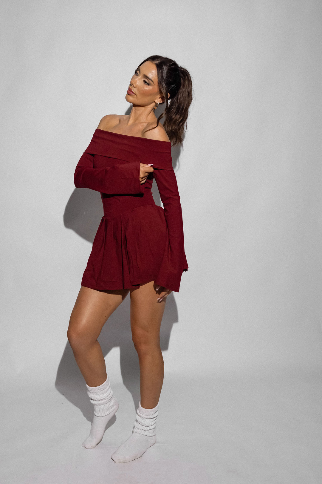 Off the Shoulder L/S - Burgundy