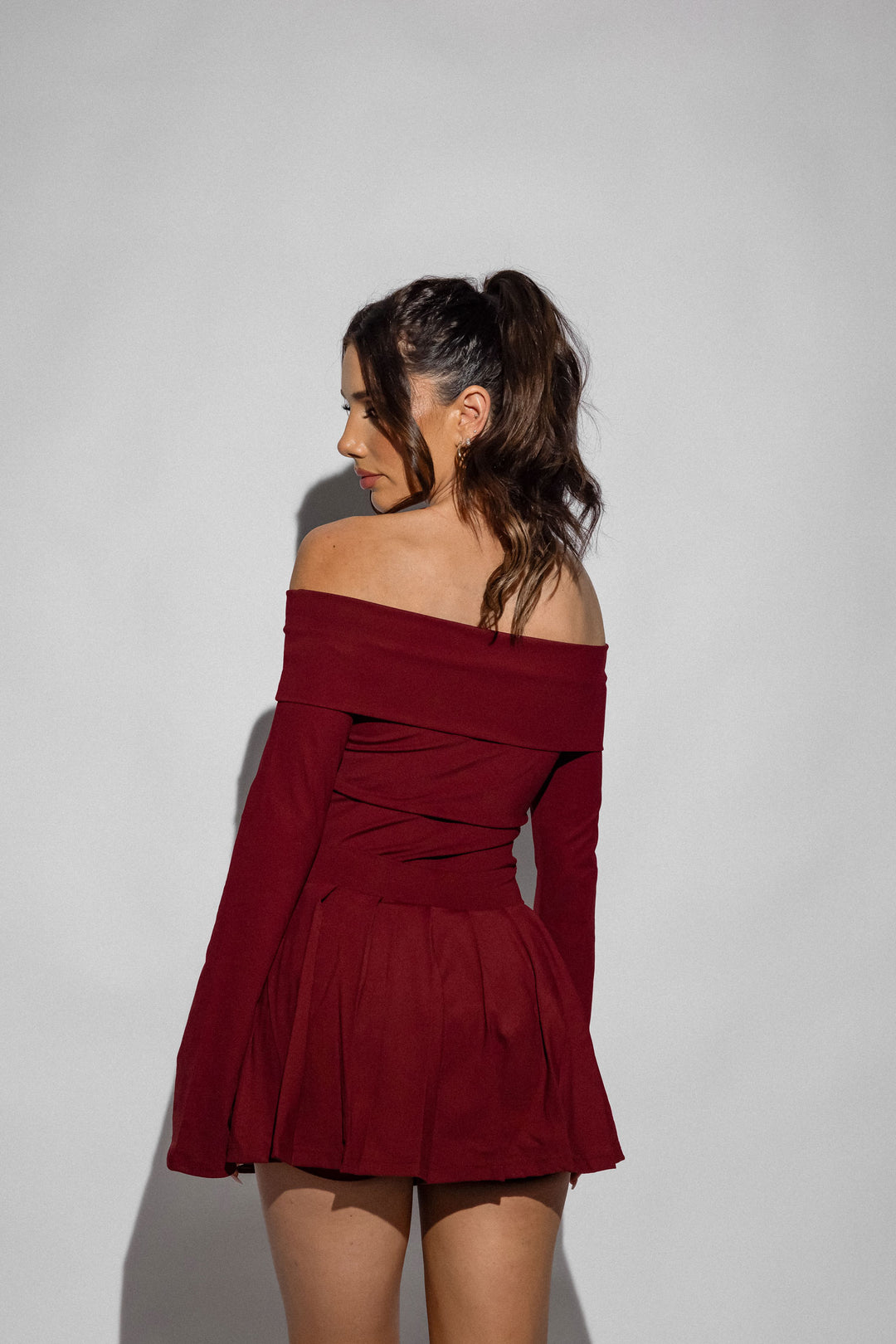 Off the Shoulder L/S - Burgundy