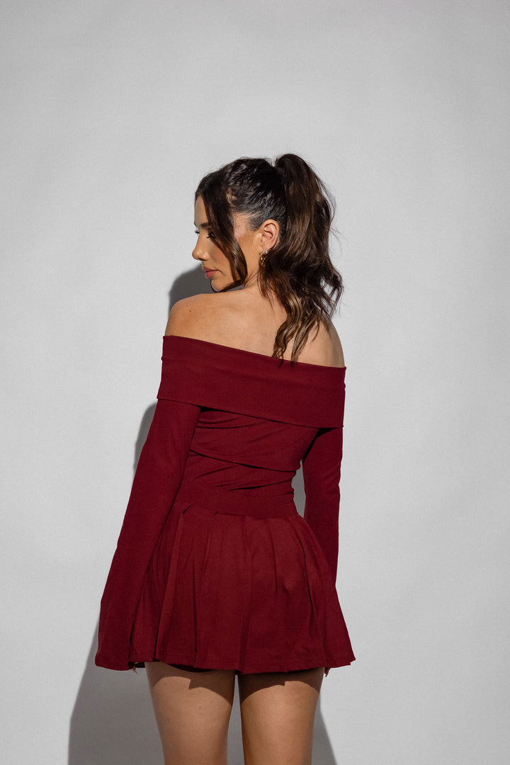 Off the Shoulder L/S - Burgundy