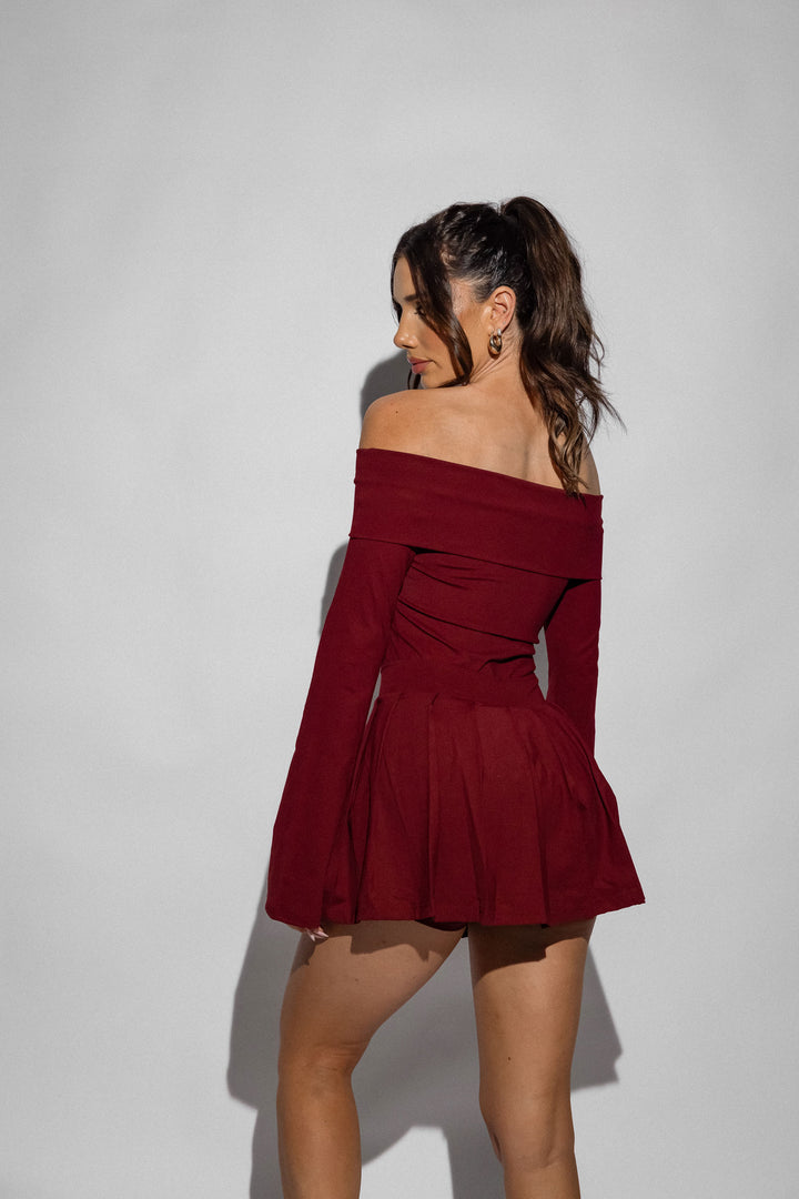 Varsity Skort - Burgundy
