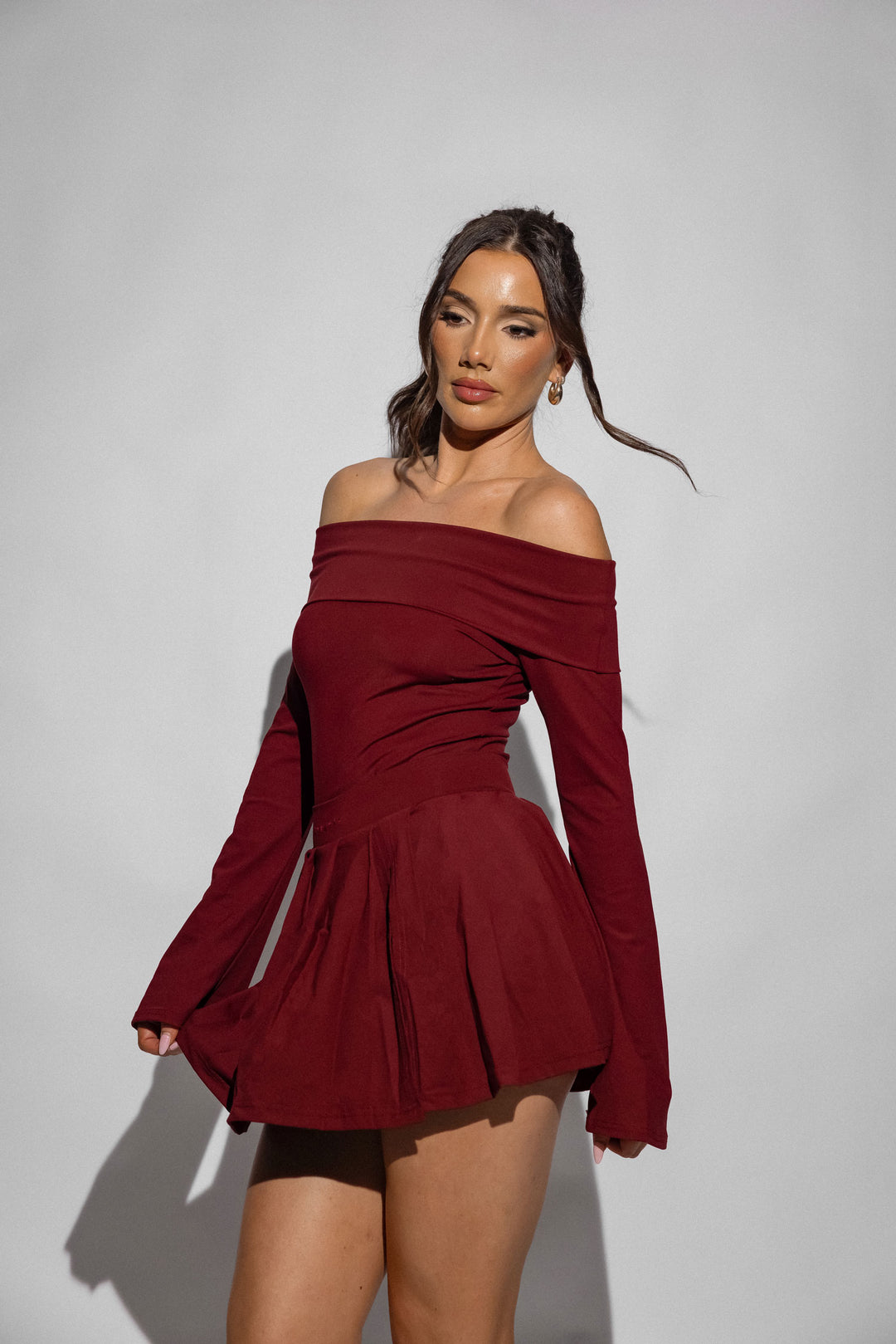 Off the Shoulder L/S - Burgundy