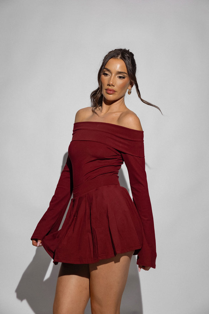 Off the Shoulder L/S - Burgundy