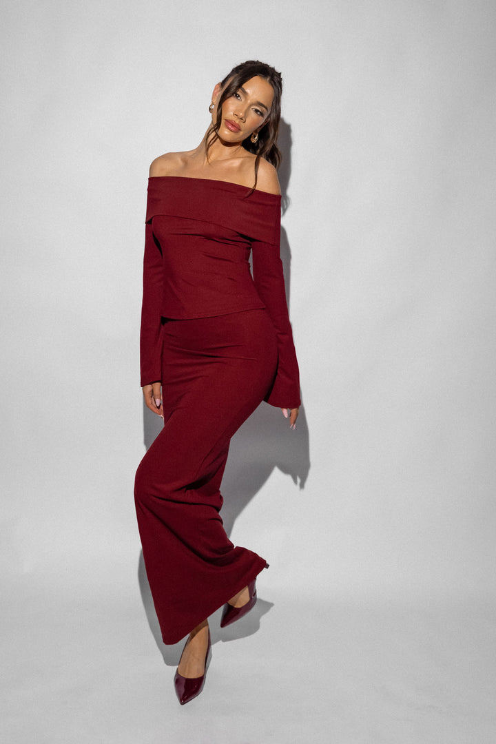 Maxi Skirt - Burgundy