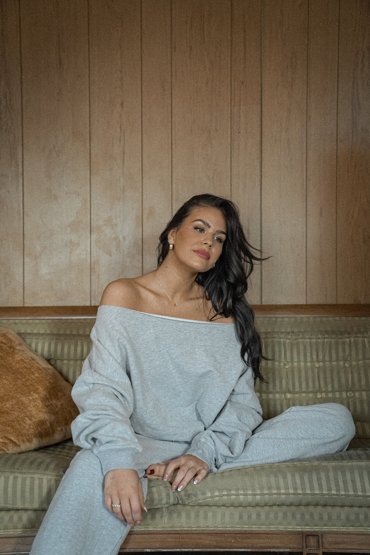Slouchy Sweatshirt - Melange Heather Grey