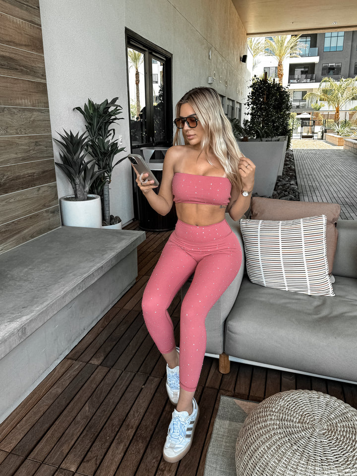 Bandeau Crop Top - Rose Gem