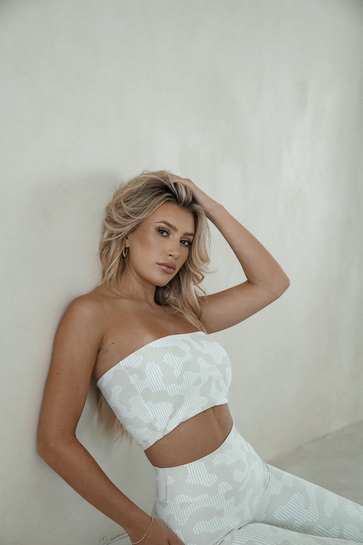 Bandeau Crop - White Camo