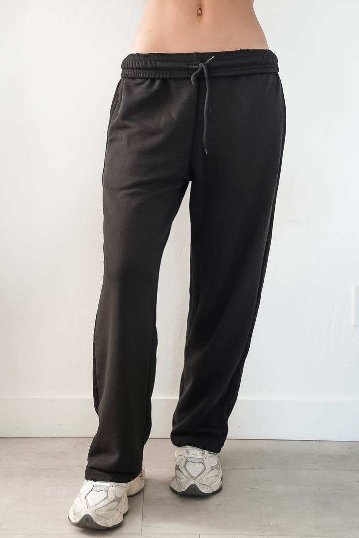 Oversized Wide Leg Sweatpant - Black