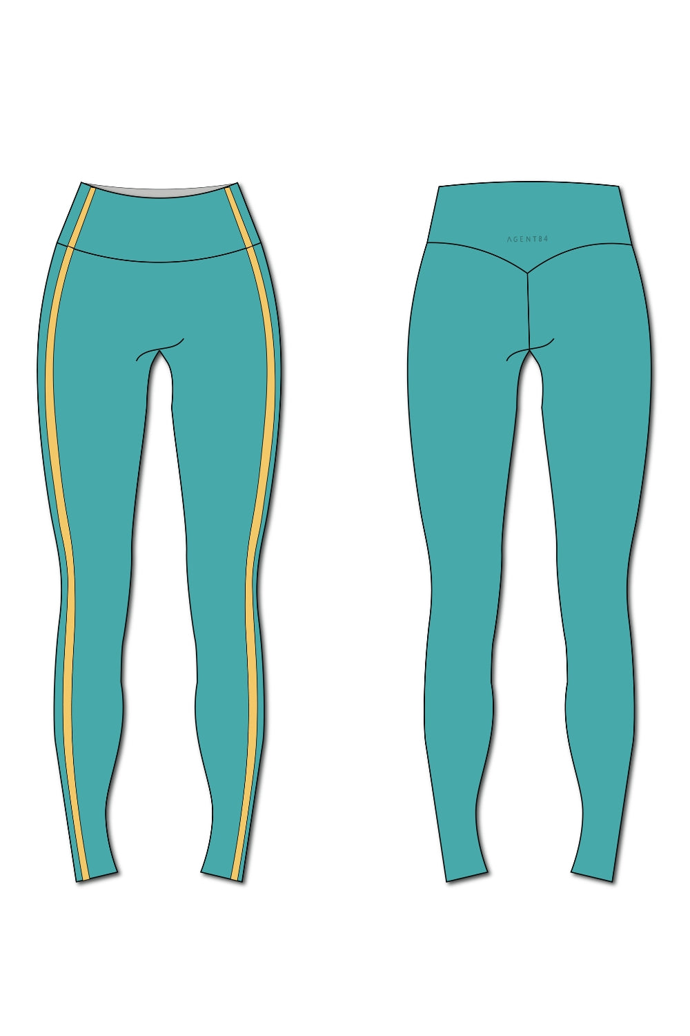 Icon Legging - Turquoise Sunflower
