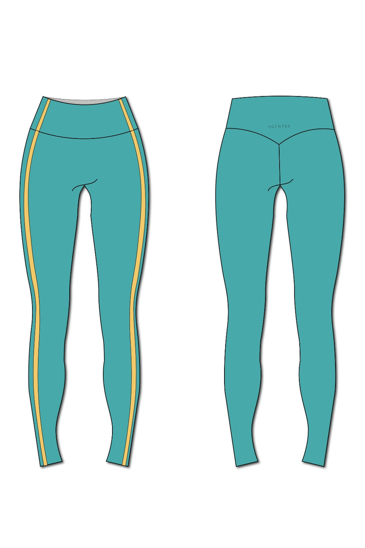 Icon Legging - Turquoise Sunflower