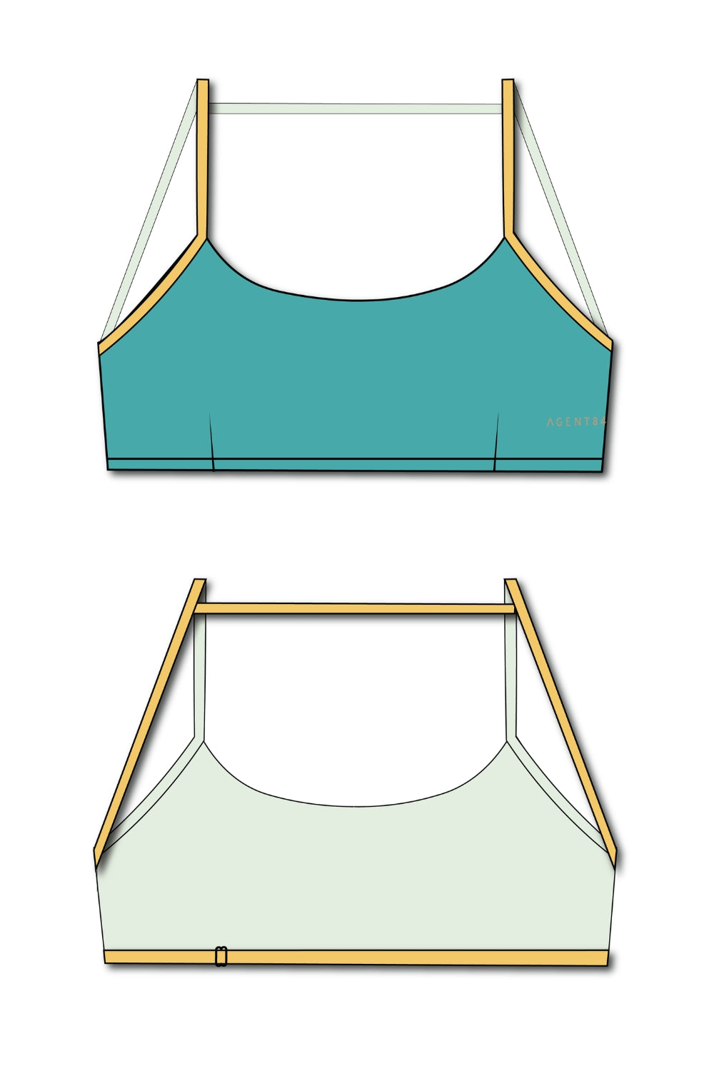 Barely There Bralette - Turquoise Sunflower