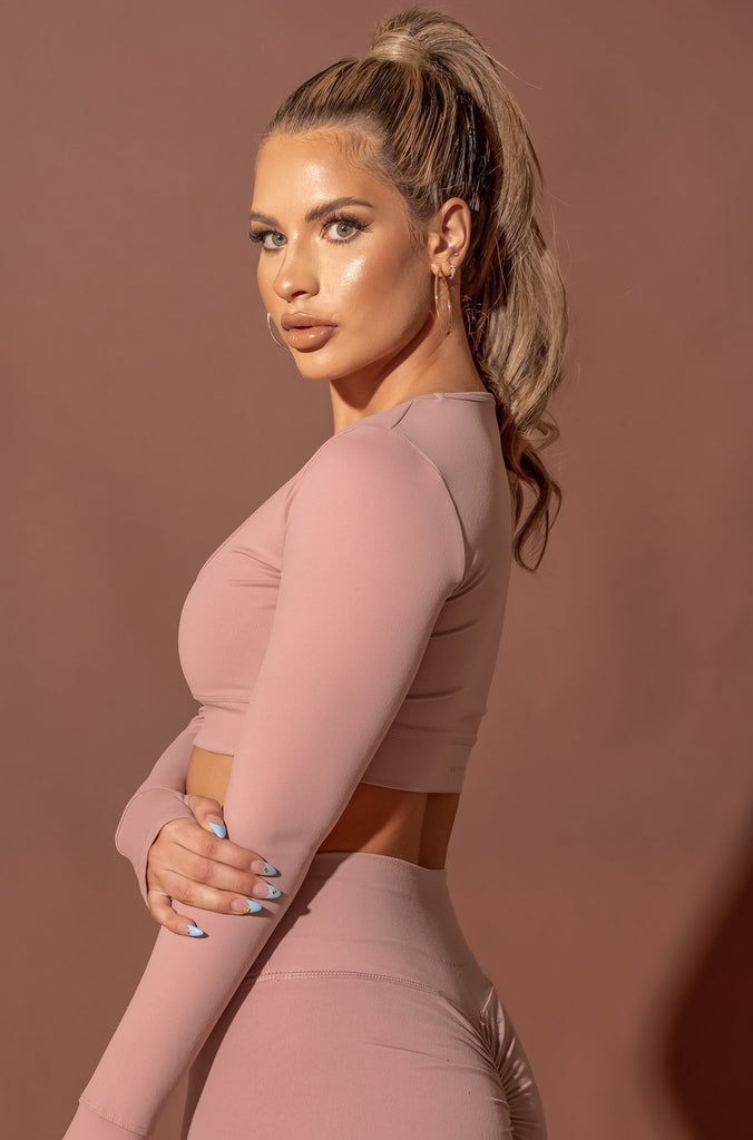 BUTTERSOFT LA L/S CROP TOP - Lip Gloss