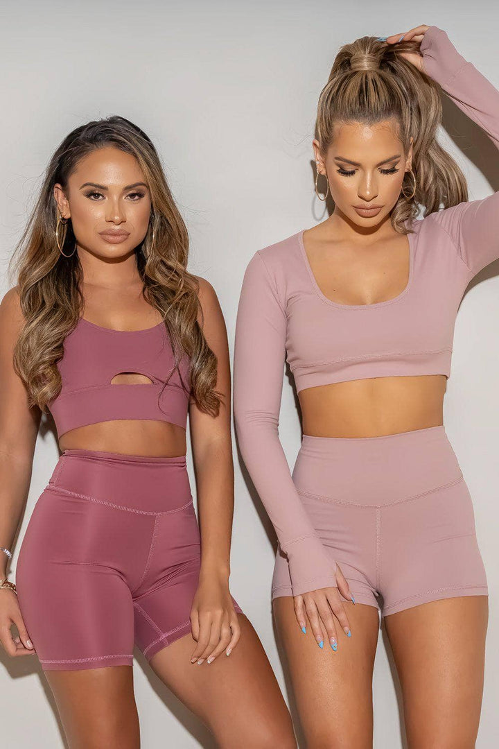LUXSOFT 5" SCRUNCH MIDI SHORT - Berry Pie