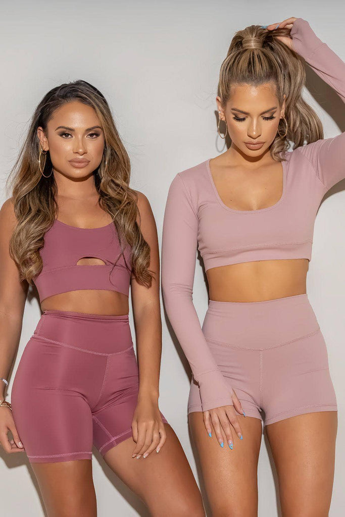 BUTTERSOFT LA L/S CROP TOP - Lip Gloss