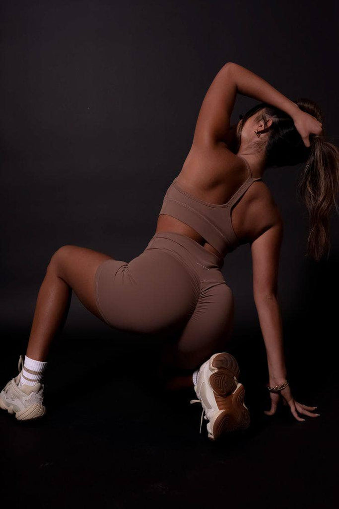 BUTTERSOFT 5" SCRUNCH MIDI SHORT - Brownie