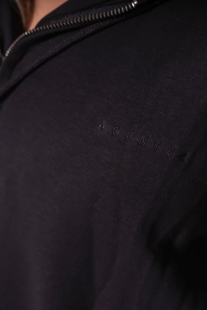 Oversized Zip-up Hoodie - Black