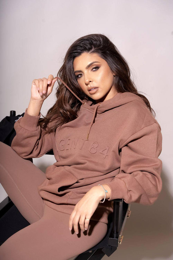 TERRY FLEECE XSMALL NEWPORT HOODIE - Brownie