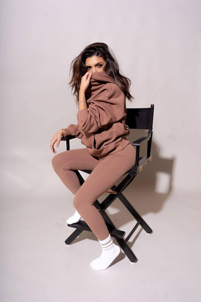 TERRY FLEECE NEWPORT HOODIE - Brownie