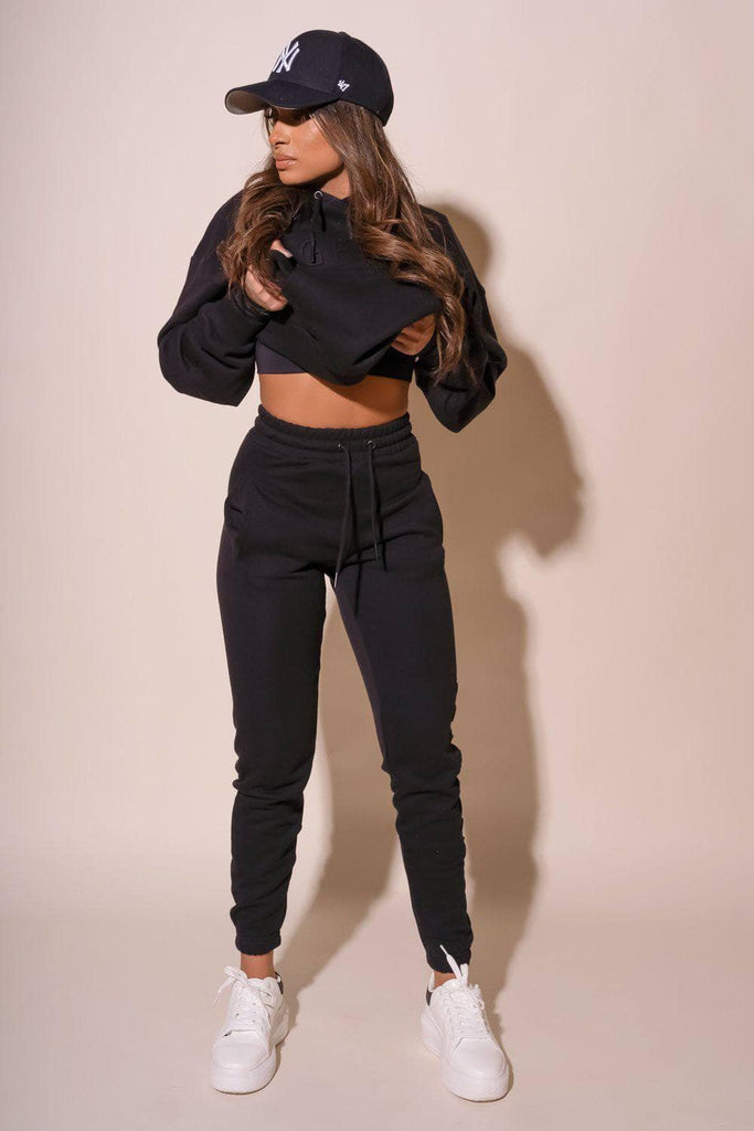 TERRY FLEECE NEWPORT JOGGER - Black