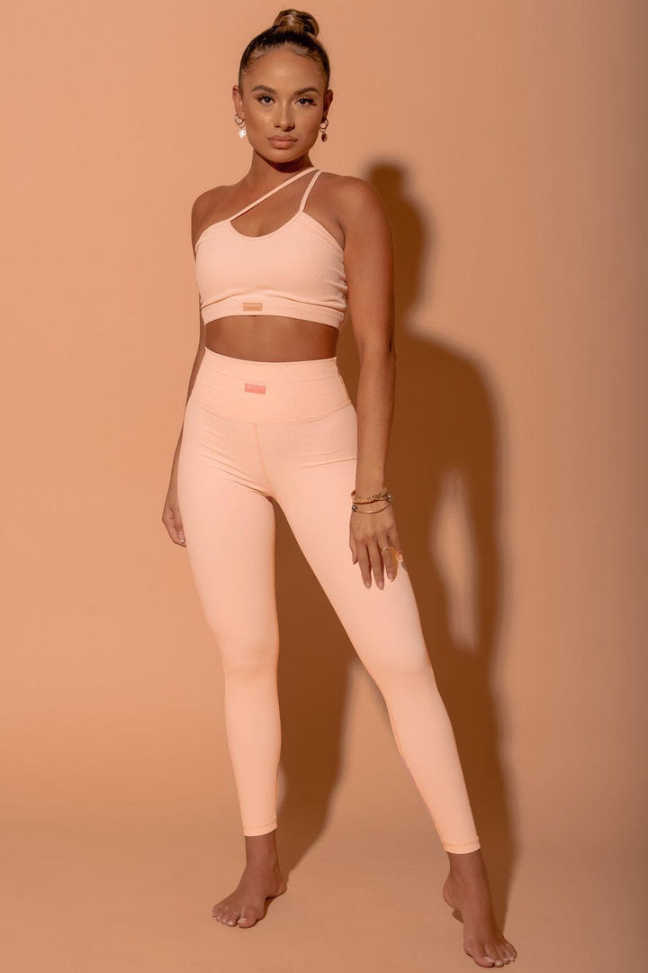PERFORMANCE RIB XSMALL RIBBED SCRUNCH TIGHT - Peaches &amp; Creme